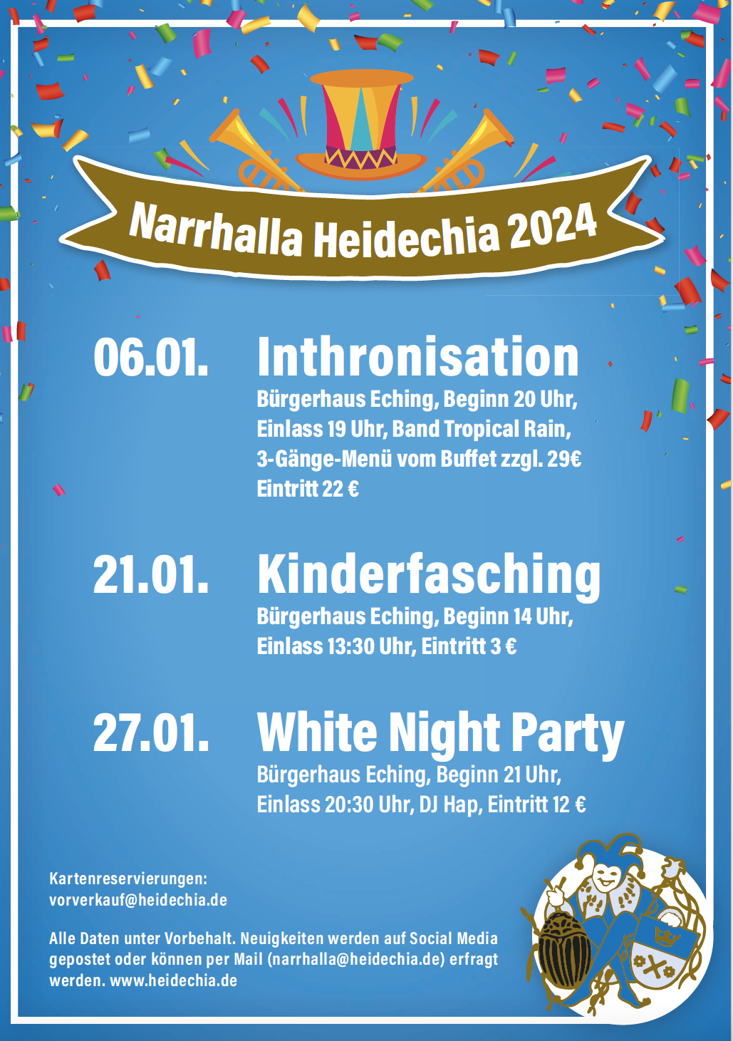 Narrhalla Plakat Veranstaltungen 2024